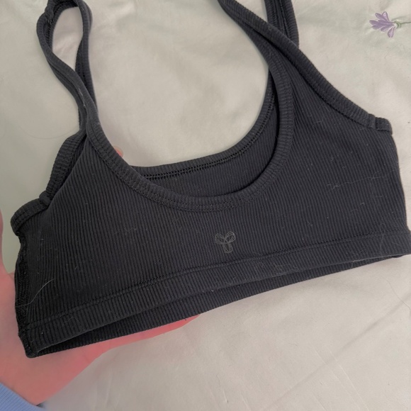 TNA ribbed black bra activewear top - Picture 2 of 7